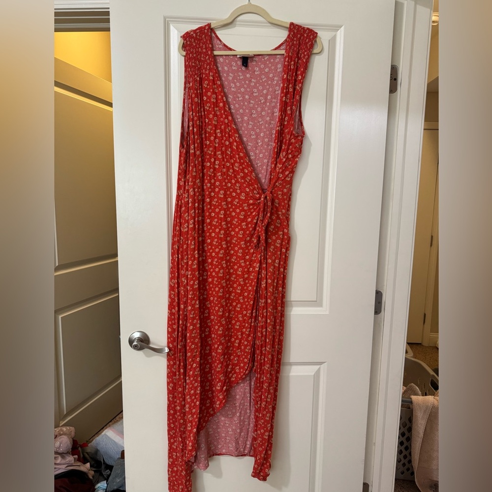 Universal Thread Red Floral Wrap Dress